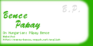 bence papay business card