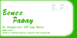 bence papay business card